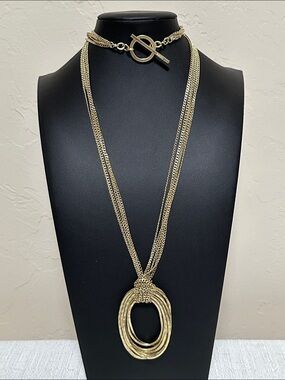 Citrine By The Stones Vintage Wire Collection 18k Gold Plate Statement Necklace